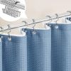 72"W x 72"H Blue Waffle Textured 3 in 1 Shower Curtain Set