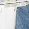 72"W x 78"H Blue Waffle Textured 3 in 1 Shower Curtain Set