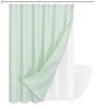 72"W x 78"H Mint Green Waffle Textured Shower Curtain Set with Liner