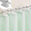 72"W x 84"H Mint Green Waffle Textured Shower Curtain Set with Liner