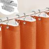 72"W x 72"H Burnt Orange Waffle Textured Shower Curtain Set with Liner