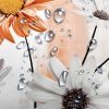 72"W x 78"H Orange Vibrant Floral Butterfly Polyester Shower Curtain
