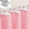 72"W x 72"H Pink Waffle Textured Polyester Shower Curtain Set with PEVA Liner