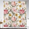 72"W x 84"H Vintage Floral Peony Pink Polyester Shower Curtain