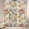 72"W x 72"H Vintage Floral Peony Yellow/Pink Polyester Shower Curtain