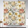 72"W x 84"H Vintage Floral Peony Yellow/Pink Polyester Shower Curtain