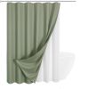 72"W x 84"H Sage Green Waffle Textured 3 in 1 Shower Curtain Set