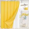 72"W x 84"H Yellow Waffle Textured 3 in 1 Shower Curtain Set