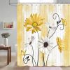 72"W x 72"H Yellow Vibrant Floral Butterfly Polyester Shower Curtain
