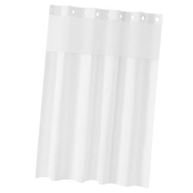 No Hook Shower Curtain, 2-in-1 Waterproof Waffle Weave Shower Curtains, 240 GSM Curtain with Snap-in Liner, See-Through Window, and Magnets