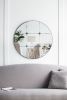 D36" Traditional Decor Style Round Antique Glass Wall Mirror, Wall Decor for for Bathroom Entryway Console Lean Against Wall