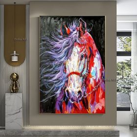 Oil Painting Handmade Hand Painted Wall Art Mintura Modern Abstract Horse Animal Home Living Room hallway bedroom luxurious decorative painting (1: 60x90cm, 2: A)