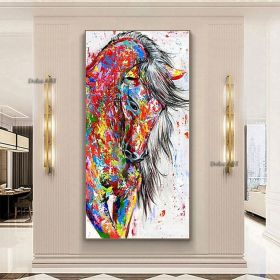 Oil Painting Handmade Hand Painted Wall Art Mintura Modern Abstract Horse Animal Home Living Room hallway bedroom luxurious decorative painting (1: 60x90cm, 2: B)