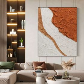 Handmade Textured Blush White and Brown Acrylic Painting Oversized Art Brush Stroke Modern Wall Art Extra Large Handmade Painting on Canvas Frameless (Style: 02, size: 50x70cm)