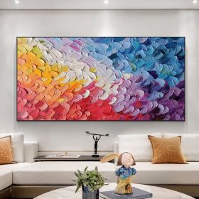 Handmade Oil Painting Original Oil Painting On Canvas Large Wall Art Abstract Colorful Feathers Painting Custom Painting Office Living room Bedro (Style: 01, size: 150x220cm)