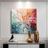 Hand Painted Oil Painting Original Colorful Oil Painting on Canvas Modern Textured Wall Art Abstract Leaves Art Decor Custom Gift Painting Living room