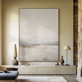Neutral Minimalist Painting Large Beige Abstract Oil Painting Living Room Painting White Texture Painting Handmade Large Canvas Wall Art (Style: 01, size: 80x120cm)