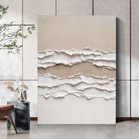 Original 3D Ocean Beach Painting Minimalist Landscape Abstract Painting Neutral 3D Textured Wall Art Abstract Wave Art Living Room Decor (Style: 01, size: 70x100cm)
