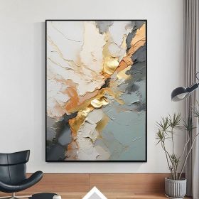 Handmade Oil Painting Original Large Gold On Canvas Painting Modern Abstract Gray Acrylic Painting Blue Texture Painting Oversize Wall Art Wall Pictur (Style: 01, size: 70x100cm)