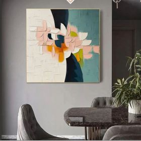Large Colorful Floral Oil Paintin Original Wall Art Decor for Interior Desig Colorful 3D Textured Wall Art â€“for Modern Interior Decoration (Style: 01, size: 50x50cm)