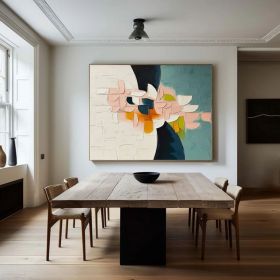 Large Colorful Floral Oil Paintin Original Wall Art Decor for Interior Desig Colorful 3D Textured Wall Art â€“for Modern Interior Decoration (Style: 01, size: 100x100cm)