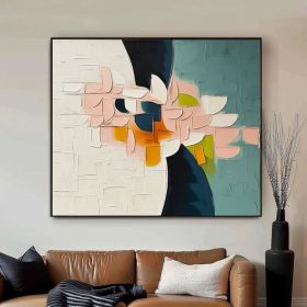 Large Colorful Floral Oil Paintin Original Wall Art Decor for Interior Desig Colorful 3D Textured Wall Art â€“for Modern Interior Decoration (Style: 01, size: 120x120cm)