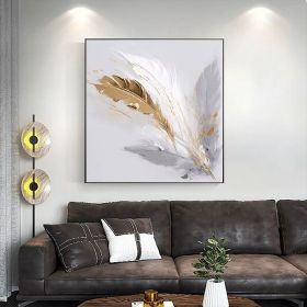 100% Handmade Angel Wing Painting Gold Leaf Wings Oil Painting Textured Painting Acrylic Abstract Painting Golden Wing Office Wall Art (Style: 01, size: 140x140cm)