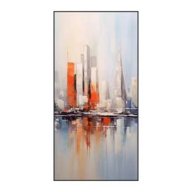 Abstract Sailboats 100% Handmade Water House Painting Textured Painting Acrylic Oil Painting Wall Decor Living Room Cityscape Art (Style: 01, size: 80x160cm)