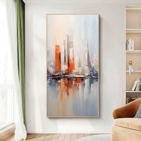 Abstract Sailboats 100% Handmade Water House Painting Textured Painting Acrylic Oil Painting Wall Decor Living Room Cityscape Art (Style: 01, size: 120x240cm)