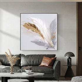100% Handmade Angel Wing Painting Gold Leaf Wings Oil Painting Textured Painting Acrylic Abstract Painting Golden Wing Office Wall Art (Style: 01, size: 160x160cm)