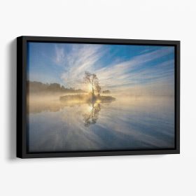 The Island Landscape Floating Framed Canvas (Color: Black, size: 12" x 8" / 30cm x 20cm (approx))