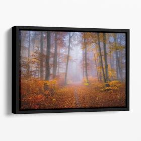 October Trail Floating Framed Canvas (Color: Black, size: 12" x 8" / 30cm x 20cm (approx))