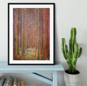 Tannenwald I by Klimt Framed Print (Color: White/With White Edging, size: 18" x 12" / 48cm x 30cm (approx))
