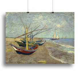 Fishing boats at Sainte Marie Canvas Print or Poster (Type: Standard Framed Canvas Print, size: 32" x 24" / 80cm x 60cm (approx))