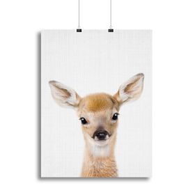 Peekaboo Baby Deer Canvas Print or Poster (Type: Poster Print, size: 40" x 26" / 100cm x 65cm approx)