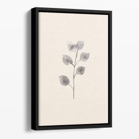 Eucalyptus Twig Floating Framed Canvas (Color: Black, size: 16" x 12" / 42cm x 30cm (approx))