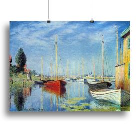 Pleasure Boats at Argenteuil by Monet Canvas Print or Poster (Type: Standard Framed Canvas Print, size: 16" x 12" / 42cm x 30cm (approx))