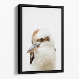 Peekaboo Kookaburra Floating Framed Canvas (Color: Black, size: 12" x 8" / 30cm x 20cm approx)