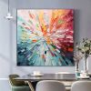 Hand Painted Oil Painting Original Colorful Oil Painting on Canvas Modern Textured Wall Art Abstract Leaves Art Decor Custom Gift Painting Living room