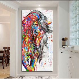 Oil Painting Handmade Hand Painted Wall Art Mintura Modern Abstract Horse Animal Home Living Room hallway bedroom luxurious decorative painting (1: 150x220cm, 2: B)