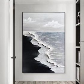 Handmade Modern Ocean Wave Oil Painting On Canvas Abstract Oil Painting Hand Painted Large Wall Art For Home Decor (Style: 01, size: 140x210cm)