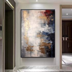 Gray Gold Textured Handmade Oil Painting Original Abstract Painting Colorful Acrylic Paintings Minimalist Wall Art For Living Room (Style: 01, size: 90x130cm)