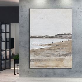 Large Handmade Oil Painting Wall Art Textured Abstract Painting Beach Beige Textured Painting Abstract Art Landscape Canvas Painting For Living R (Style: 01, size: 70x100cm)