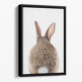 Peekaboo Bunny Tail Floating Framed Canvas (Color: Black, size: 36" x 24" / 90cm x 60cm approx)