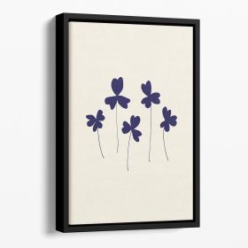 Blue Sorrel Floating Framed Canvas (Color: Black, size: 36" x 24" / 90cm x 60cm (approx))