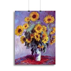 Still Life with Sunflowers by Monet Canvas Print or Poster (Type: Poster Print, size: 32" x 24" / 80cm x 60cm (approx))