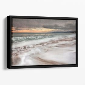 The Sea Floating Framed Canvas (Color: Black, size: 12" x 8" / 30cm x 20cm (approx))