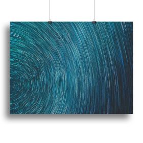 Blue Star Abstract Painting Canvas Print or Poster (Type: Standard Framed Canvas Print, size: 28" x 20" / 70cm x 50cm (approx))