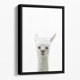 Llama Floating Framed Canvas (Color: Black, size: 36" x 24" / 90cm x 60cm approx)
