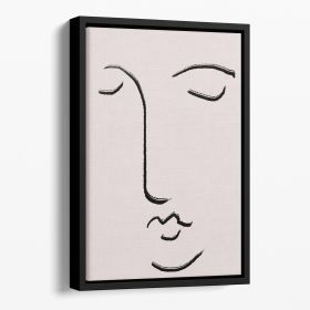 Closed Eyes Floating Framed Canvas (Color: Black, size: 40" x 26" / 100cm x 65cm (approx))